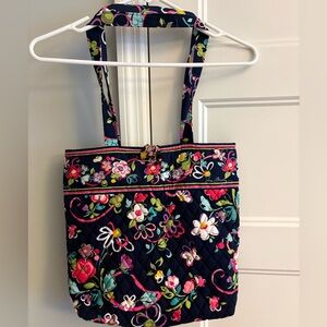 Vera Bradley quilted cotton tote bag in the retired "Ribbons" pattern